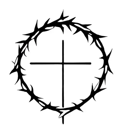 Cross With Crown Of Thorns Hanging