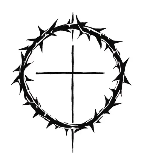 Cross With Crown Of Thorns Hanging