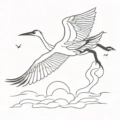 Crane In Flight