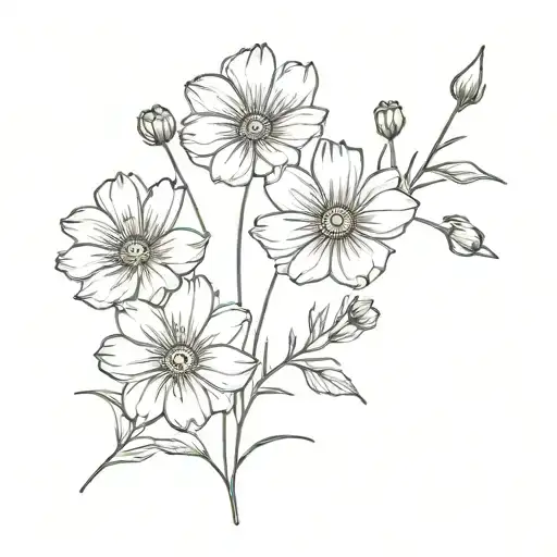 Vinyl With Cosmos Flowers