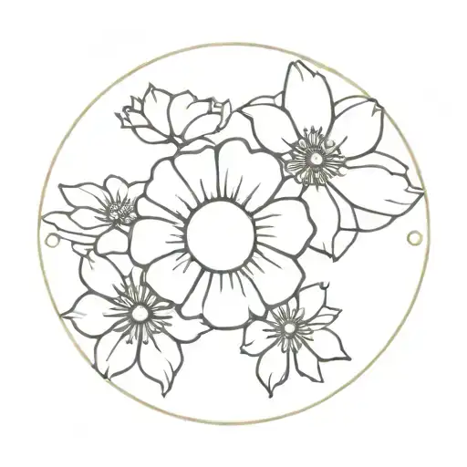 Vinyl Record With Cosmos Flowers
