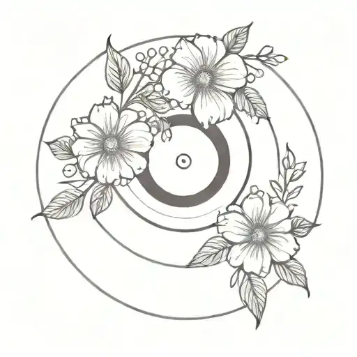 Vinyl Record With Flowers