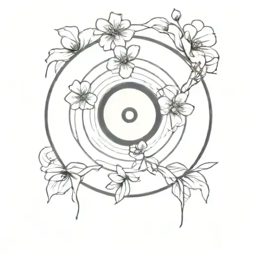 Vinyl Record With Flowers
