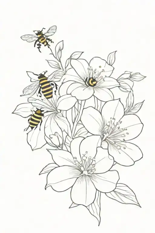 Flowers With Bees