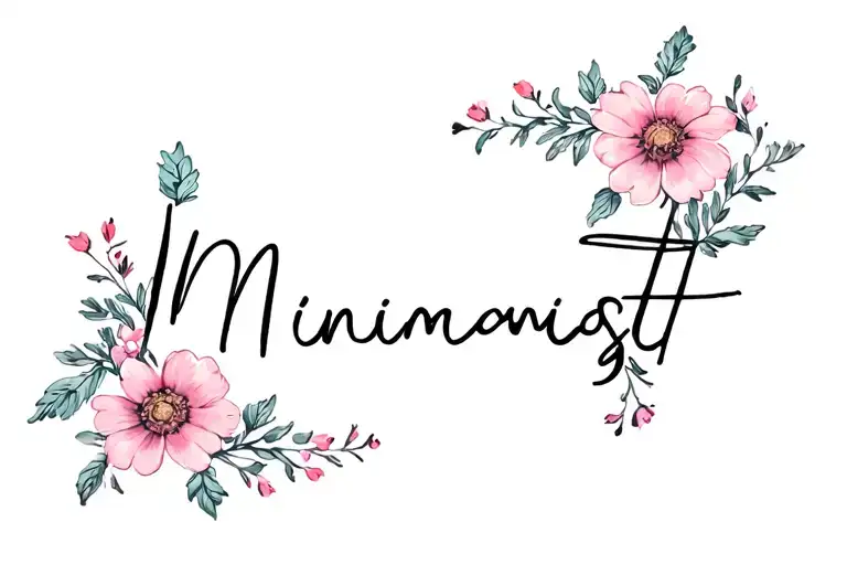 Script With Flowers Blooming Around The Word