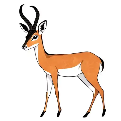 A Small Cute But Also Strong -Looking Female Gazelle Tattoo In A Minimalist Style