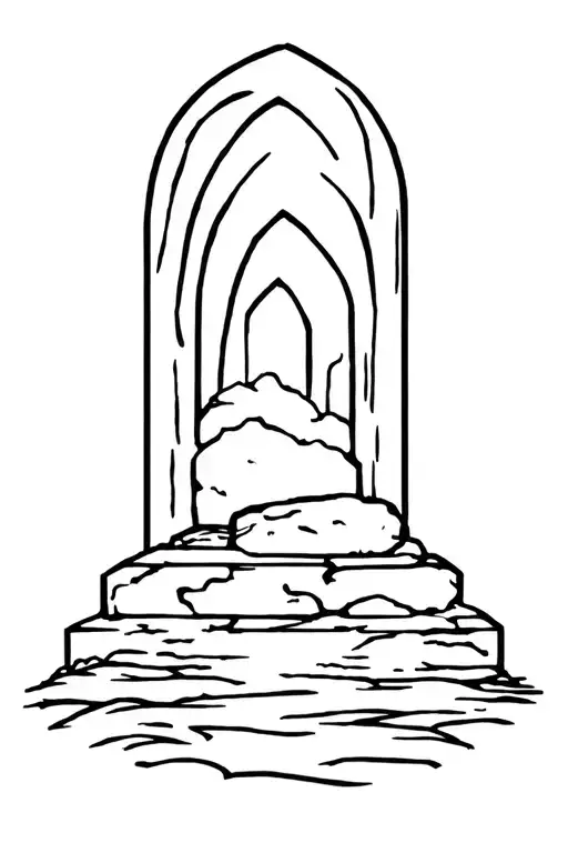 Empty Tomb With Stone Rolled Away