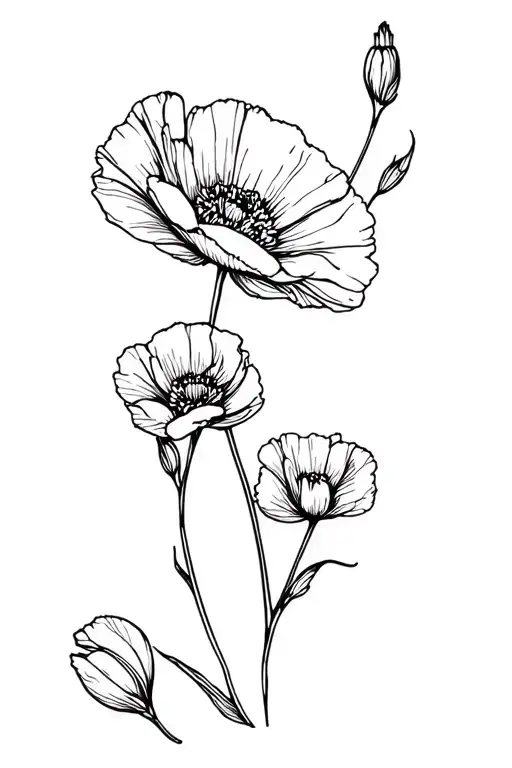 Poppy And Carnation Bouqet