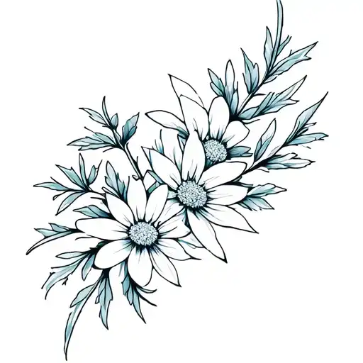 Edelweiss And Snowdraft Intertwined