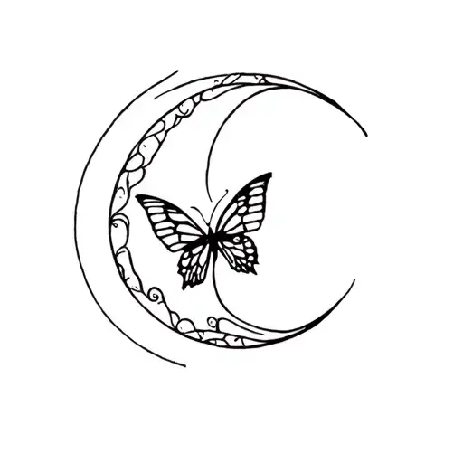 Moon And Butterfly Emerging