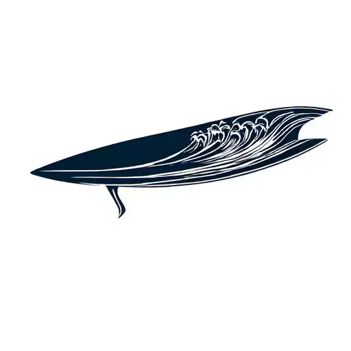 Surfboard Sideview And Wave