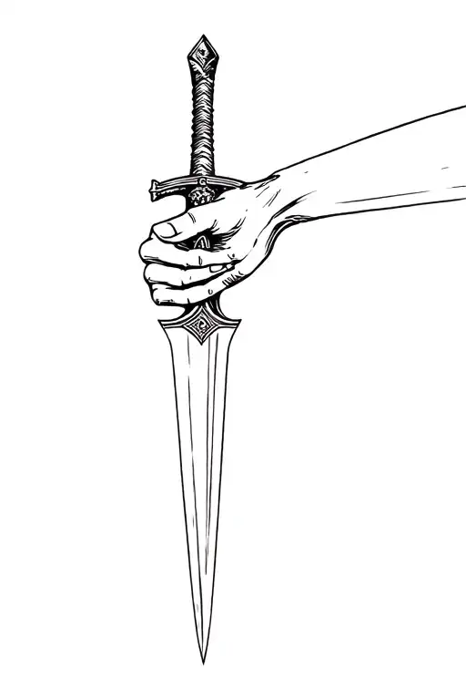 Hand Grasping A Dagger