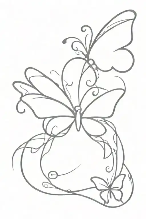 Ribbon And Butterfly