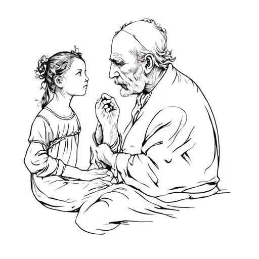 An Old Man And A Little Girl