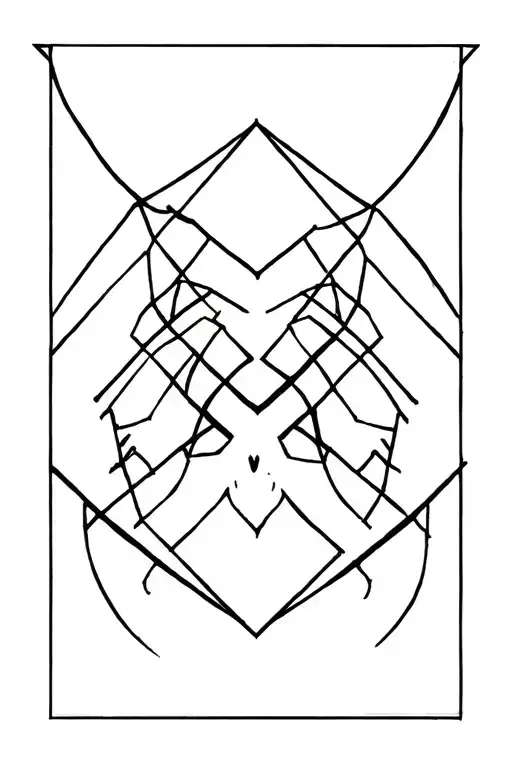 Geometric Sleeve With Grim And Demonic Theme