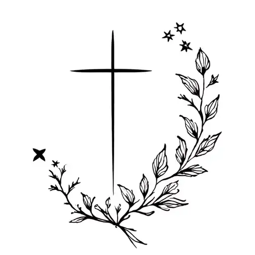 Cross Stars Flowers Growing