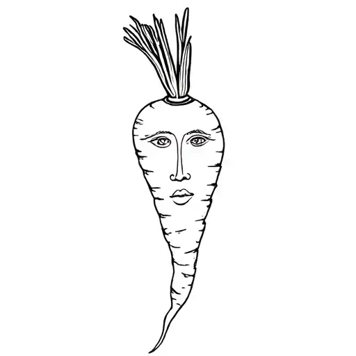Outline Of Carrot With A Face In It