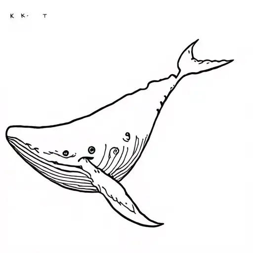 Simple Line Drawing Of A Whale Tale With K B K T Incorporated Into The Tale