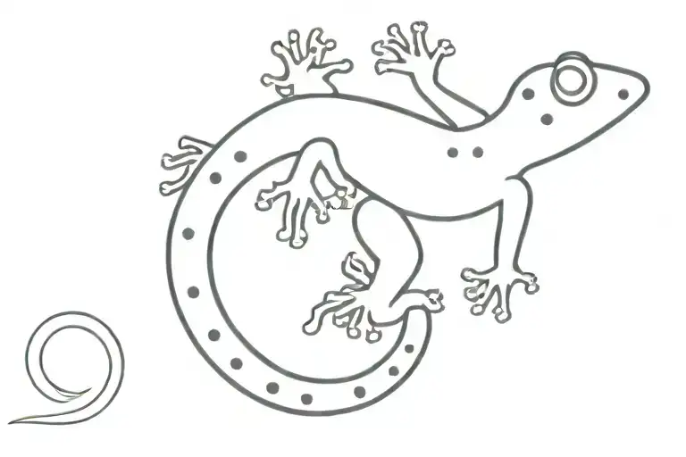 Gecko With Spots From Above