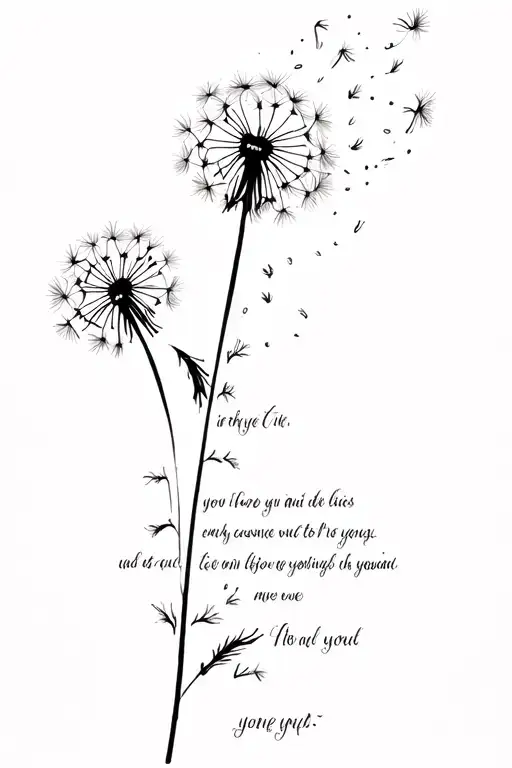Dandelion Blowing With Motivational Words