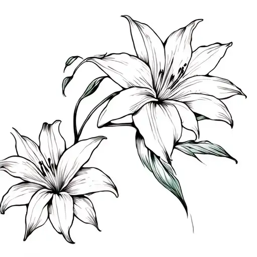 Sun And Lily Flowers