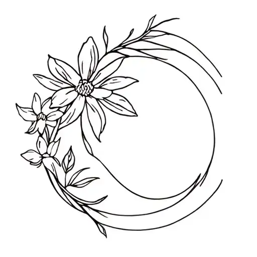 Flower Moon And Flowers