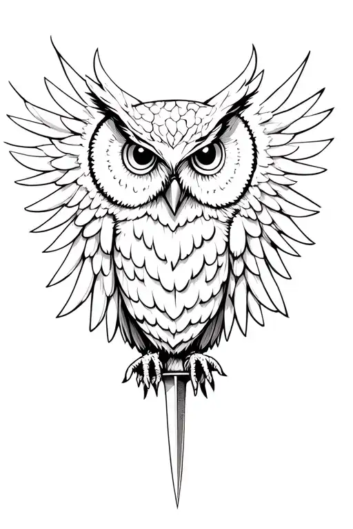 Owl Dagger Owl With Wings