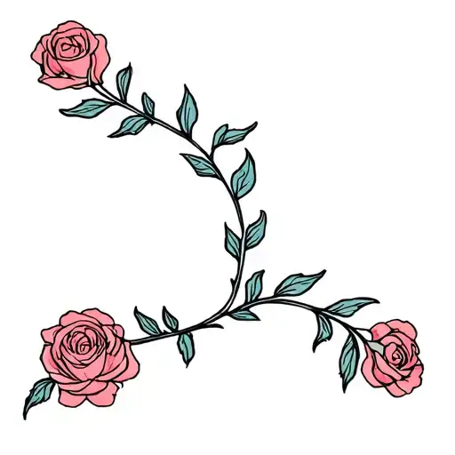 Laurel And Roses Intertwined
