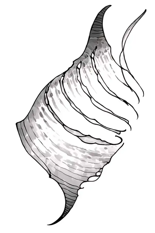 Manta Ray And Shells Spine