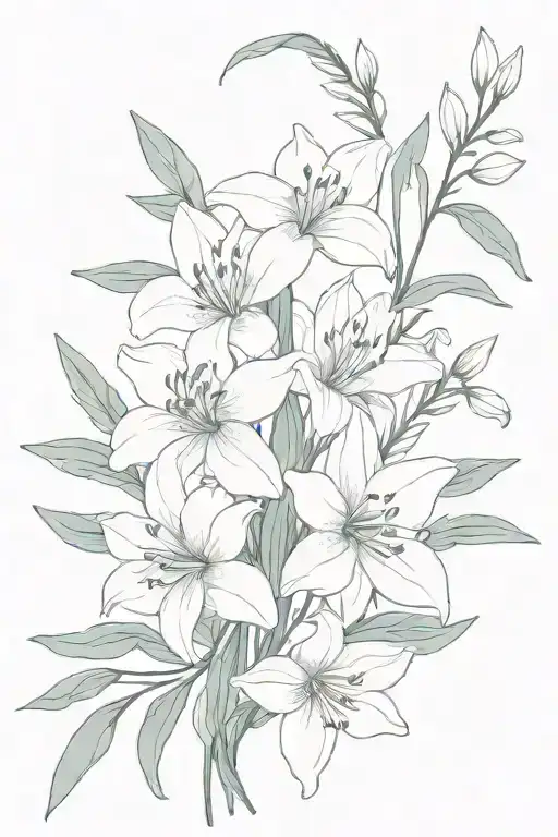 Bouquet With Eucalyptus Sweet Honeysuckle Narcissus Azaleas And A Lily