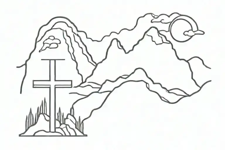 Arizona Mountain With Jesus Cross