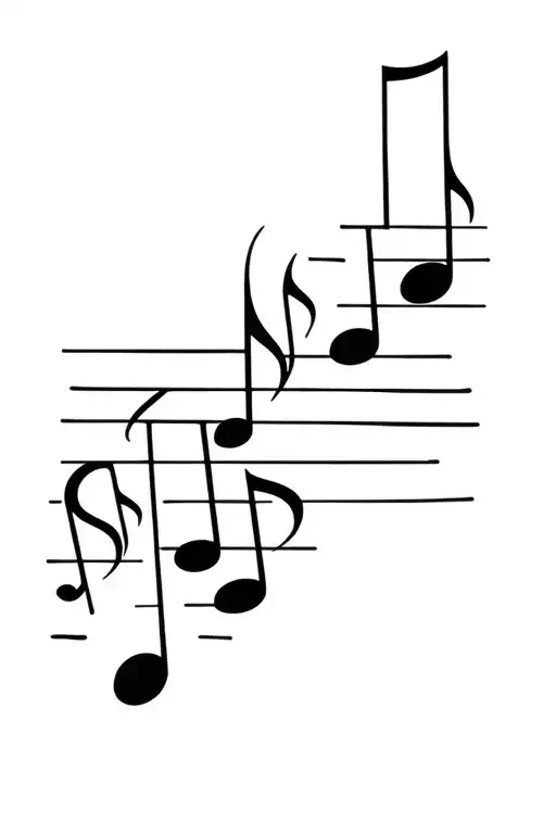 Musical Sound Wave Surrounded By Fineline Style Elements