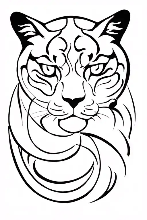 Japanese Panther With Curly Patterns
