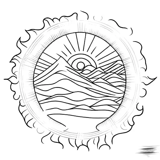 A Sun Rising Over A Silhouette Of A Forest And A Meadow