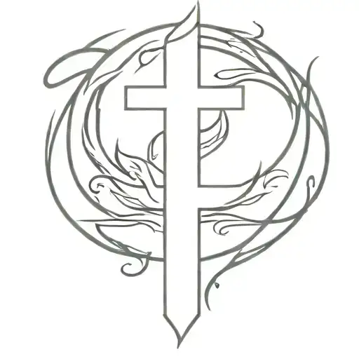Flames Forming Into A Cross