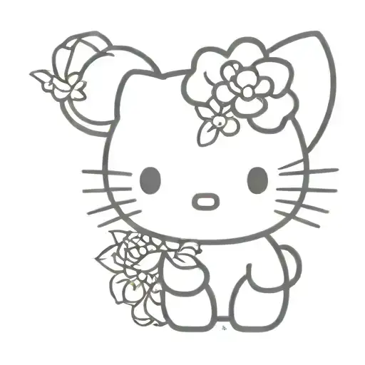 Hello Kitty Head Flowers