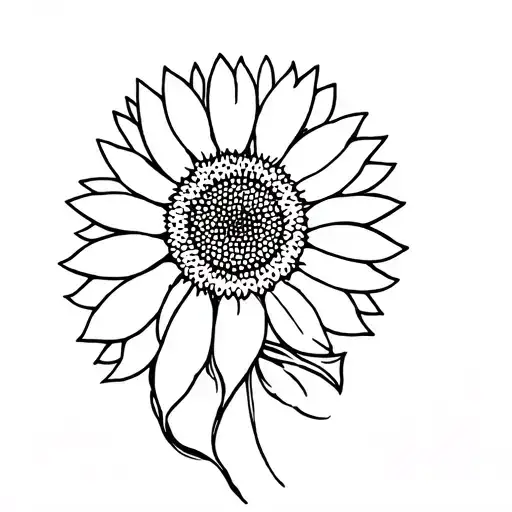 Full Bust Of Woman Front On With Sunflower As Head