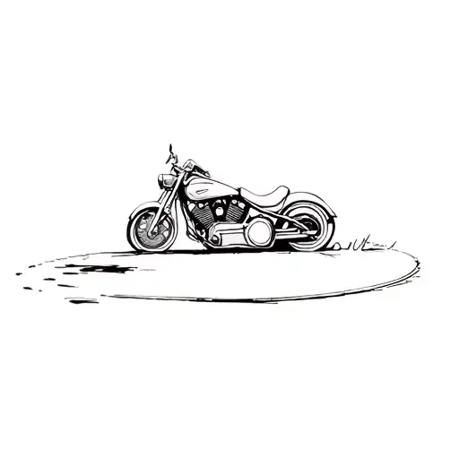 Wrecked Harley Davidson Power Glide Lying On Ford Oval