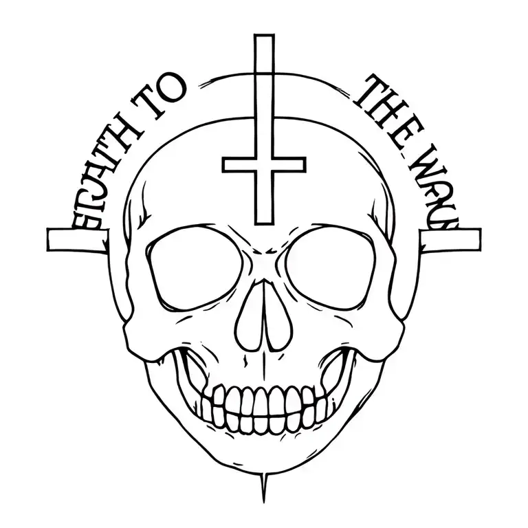 Skull With A Cross On The Forehead And The Words Death To The World Around It