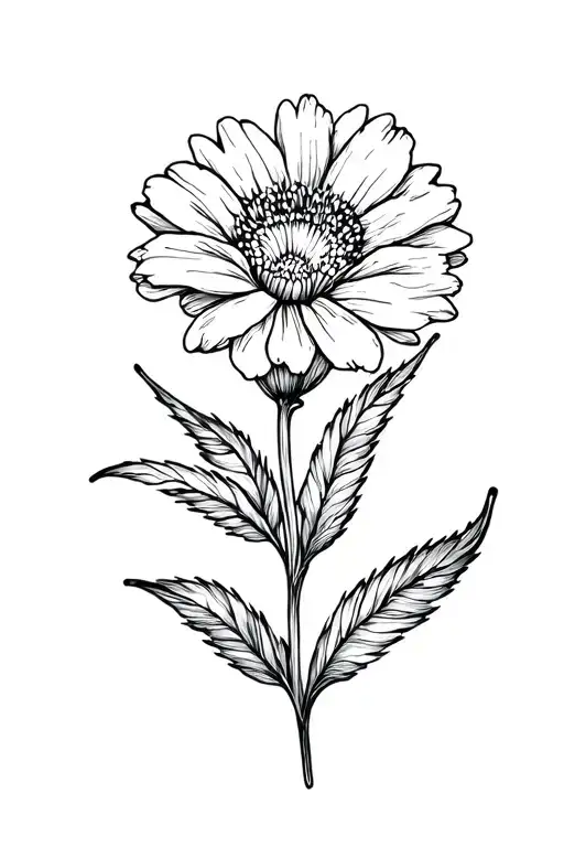 Fine Line Birth Flowers