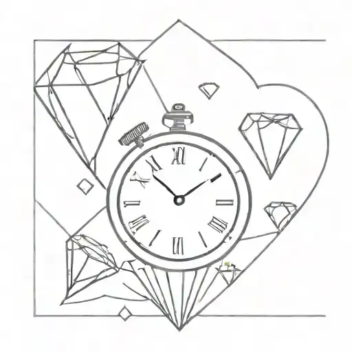 Time Is Running Out Thin Lines Diamonds Pieces And Hearts