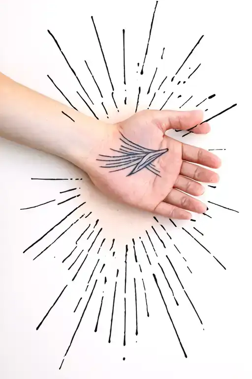 Rays In White Paint On Top Of The Blackout Arm Closure