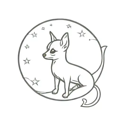 Chihuahua On Crescent Moon