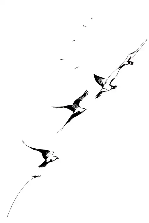 Birds Flying In The Sky