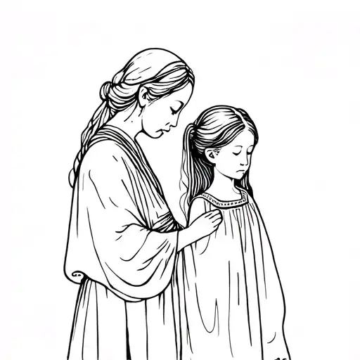 An Old Woman And A Young Girl