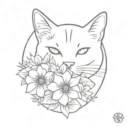 Cat And Flower Bouquet