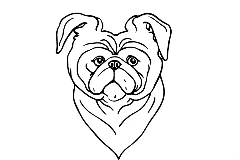 Pug Heart Outline