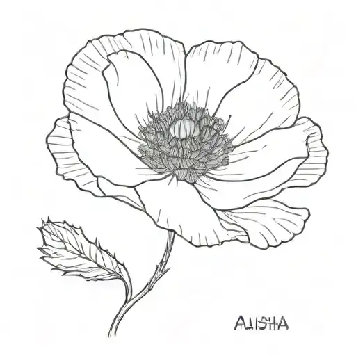 A Poppy Flower With Name Alisha