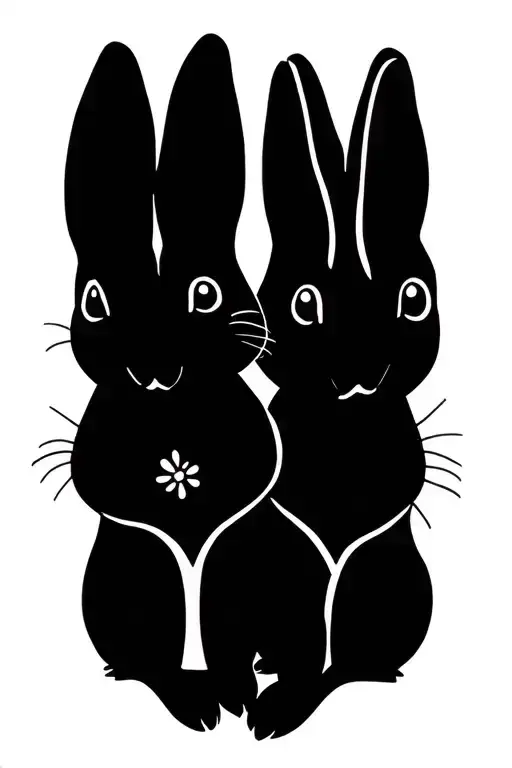 2 Rabbits Playing Together