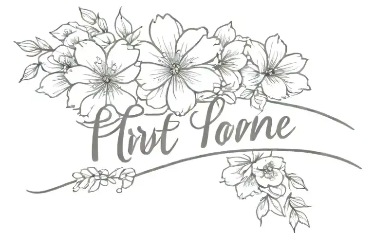 First Name With Flowers For Wrist